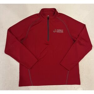 UCM University Central Missouri Mules‎ Quarter Zip Pullover Mens Medium Red
